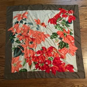 Vintage Valentino Silk Poinsettia Scarf 34 x 34